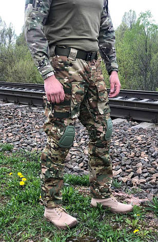 Тактичні штани з наколінниками мультикам, чоловічі військові якісні штани 46, фото 2