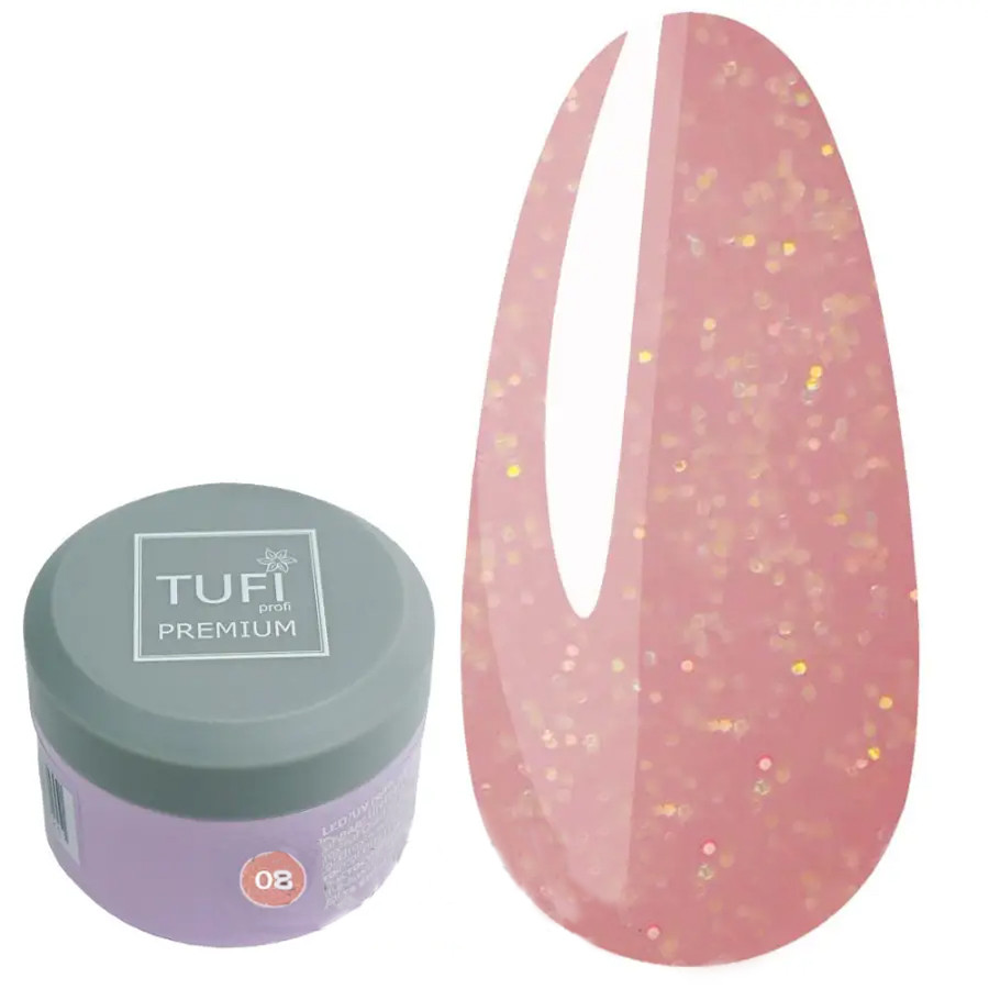 LED/UV гель для нарощення TUFI profi PREMIUM Gel 08 Shine Bitch 15 г