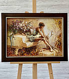 Картина из янтаря " Девушка в пуантах " ,Картина з янтаря " Дівчина в пуантах " 40x60 см, фото 4