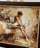 Картина из янтаря " Девушка в пуантах " ,Картина з янтаря " Дівчина в пуантах " 40x60 см, фото 5