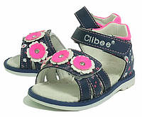 Ортопедичні босоніжки сандалі відкриті літнє взуття для дівчинки 172 сині Clibee Клібі р.20