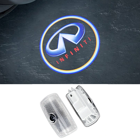 Проектор підсвічування логотипу для дверей INFINITI (Інфініті) Логотип + Червоний Напис FX, G, Q50, Q60, M, EX, QX