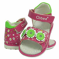 Ортопедические босоножки сандалии открытые летняя обувь для девочки 172 малиновые Clibee Клиби р.20,21