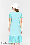 Сукня-футболка для вагітних та годуючих довжиною міді Dream XS Юла Мама Блакитний, фото 7
