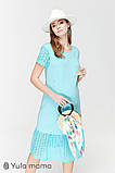 Сукня-футболка для вагітних та годуючих довжиною міді Dream XS Юла Мама Блакитний, фото 3