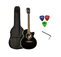Набір акустична гітара EQUITES EQ600C/BK 38" + чохол