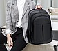 Чоловічий рюкзак 24л / Рюкзак для ноутбука / Рюкзак на 3 відділення для роботи,навчання Чорний, фото 4