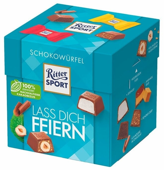 Набір шоколадних цукерок Ritter Sport Schokowurfel Happy Birthday, 176 г.