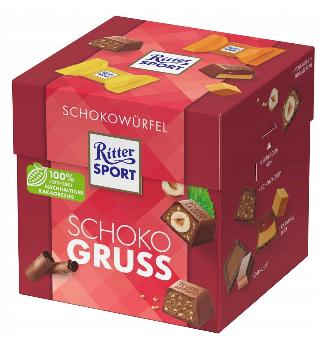 Набір шоколадних цукерок Ritter Sport Schokowurfel Vielfalt, 176 г.