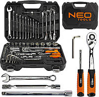 Neo Tools Набор инструмента 1/2", 1/4", CrV, 77 ед. Baumarpro - Твой Выбор