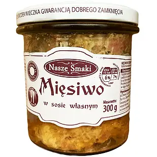 М'ясна консерва тушонка свиняча у власниковому соку Nasze Smaki, 300 г (Польща), без консервантів