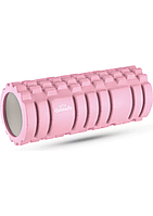 Массажный ролик Queenfit для йоги и фитнеса EVA 33*14 см розовый