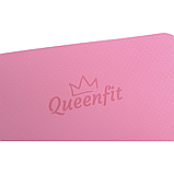 Килимок (мат) для фітнесу та йоги Queenfit Premium TPE 0,5см рожевий, фото 7