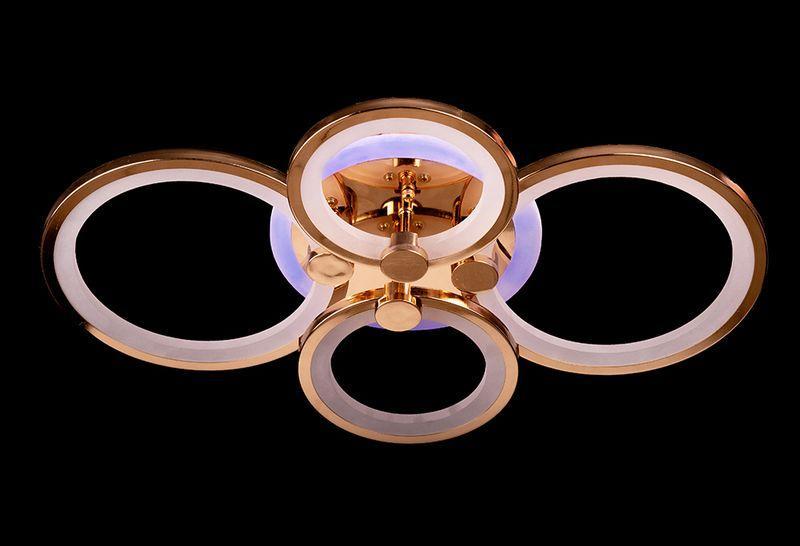Світлодіодна люстра кільця золото з пультом керування 112W DIMMER 3000-6000