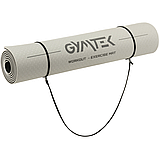Килимок (мат) для фітнесу та йоги Gymtek Premium TPE 0,6см сіро-чорний, фото 6