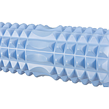 Масажний ролик Gymtek для йоги та фітнесу EVA 33*10,5см голубий, фото 4