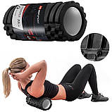 Роллер масажер (валик, ролик) Hop-Sport EVA 33см HS-A033YG чорний, фото 5