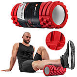 Роллер масажер (валик, ролик) Hop-Sport EVA 33см HS-A033YG червоний, фото 4