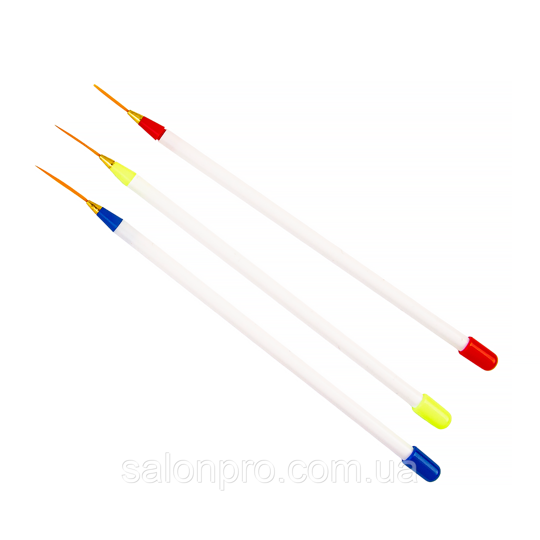 Набор кистей для рисования Nail Art Brushes, 3 шт, белые - фото 1 - id-p1840286724