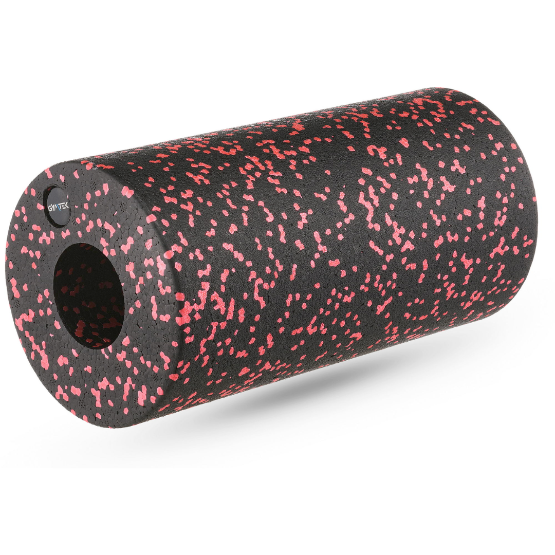 Масажний ролик Gymtek для йоги та фітнесу EPP 30*15см чорно-червоний, фото 1