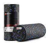 Роллер масажер (валик, ролик) гладкий заповнений Hop-Sport HS-P033SYG EPP 33см чорно-синій, фото 5