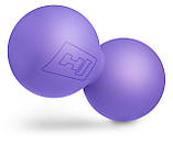 Силіконовий масажний подвійний м'яч 63 мм Hop-Sport HS-S063DMB фіолетовий, фото 2