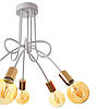 Стельова люстра на 5 лампочок на зігнутих металевих тримачах у стилі лофт Brille BR-01 604S/5 E27 WH/G, фото 4