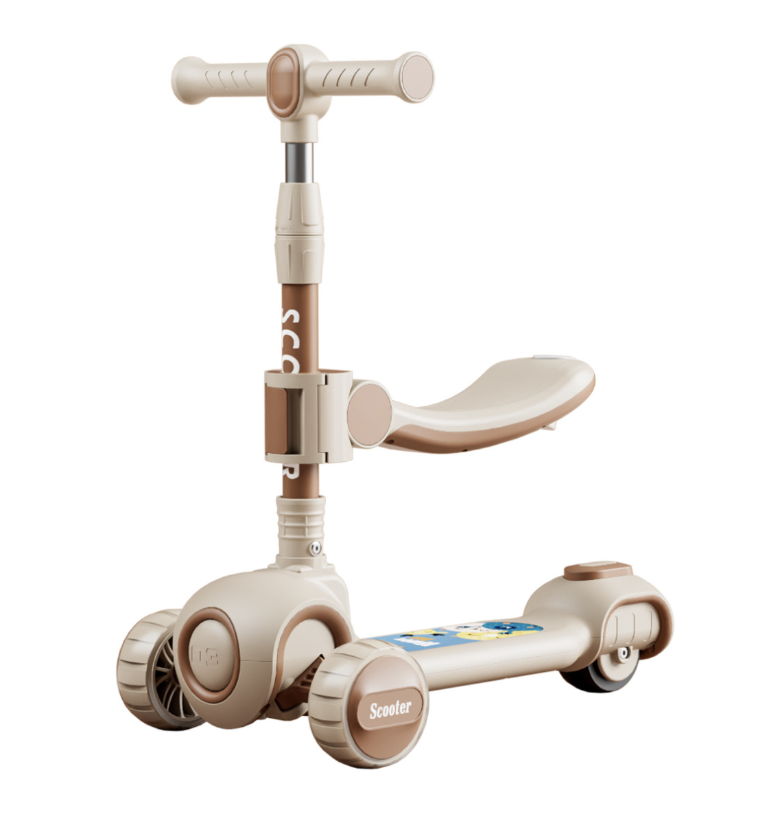 Самокат дитячий триколісний з колесами, що світяться SCOOTER