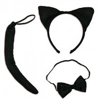 Набір Чорний кіт (душки, хвіст, краватка-метелик)