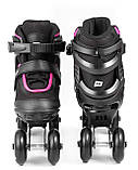 Роликові ковзани 3в1 Hop-Sport HS-903 Motion S (розмір) Чорно-рожеві, фото 5