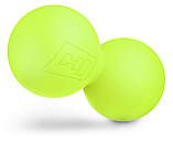 Силіконовий масажний подвійний м'яч 63 мм Hop-Sport HS-S063DMB салатовий, фото 4