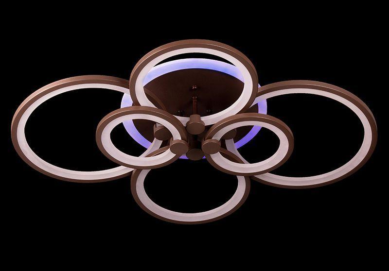 Світлодіодна люстра кільця коричнева з пультом керування 192W DIMMER 3000-6000 H130*L780*W570