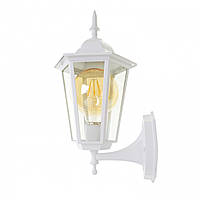 Фасадный белый настенный светильник под лампу E27 Brille белого цвета GL-107 A WH