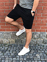 Мужские шорты черные базовые трикотажные на лето спортивные короткие | Бриджи короткие повседневные (My)
