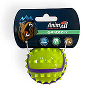 Игрушка мяч с шипами AnimAll GrizZzly М 9727 8.4 см Желто-фиолетовый