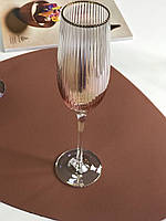 Бокал для шампанского "Оптик-голд" 250мл розовым фиолетовым переливом