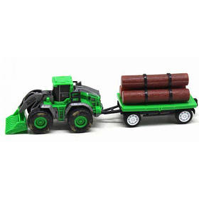 Трактор із причепом інерційний (зелений) [tsi205473-TSI]