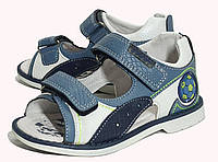 Ортопедические босоножки сандалии летняя обувь для мальчика 0169 серо-голубые Том М р.26