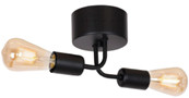 Стельова люстра без плафонів на 2 лампи Е27 в стилі лофт чорна Brille BL-698С/2 E27 BK