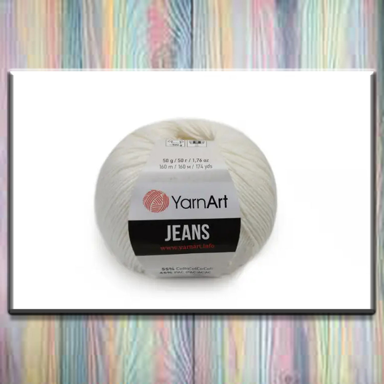 Пряжа (нитка) бавовняна Джинс (Jeans) 01 білий YarnArt (ЯрнАрт) 18032