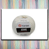 Пряжа (нитки) хлопковая Джинс (Jeans) 01 белый YarnArt (ЯрнАрт) 18032