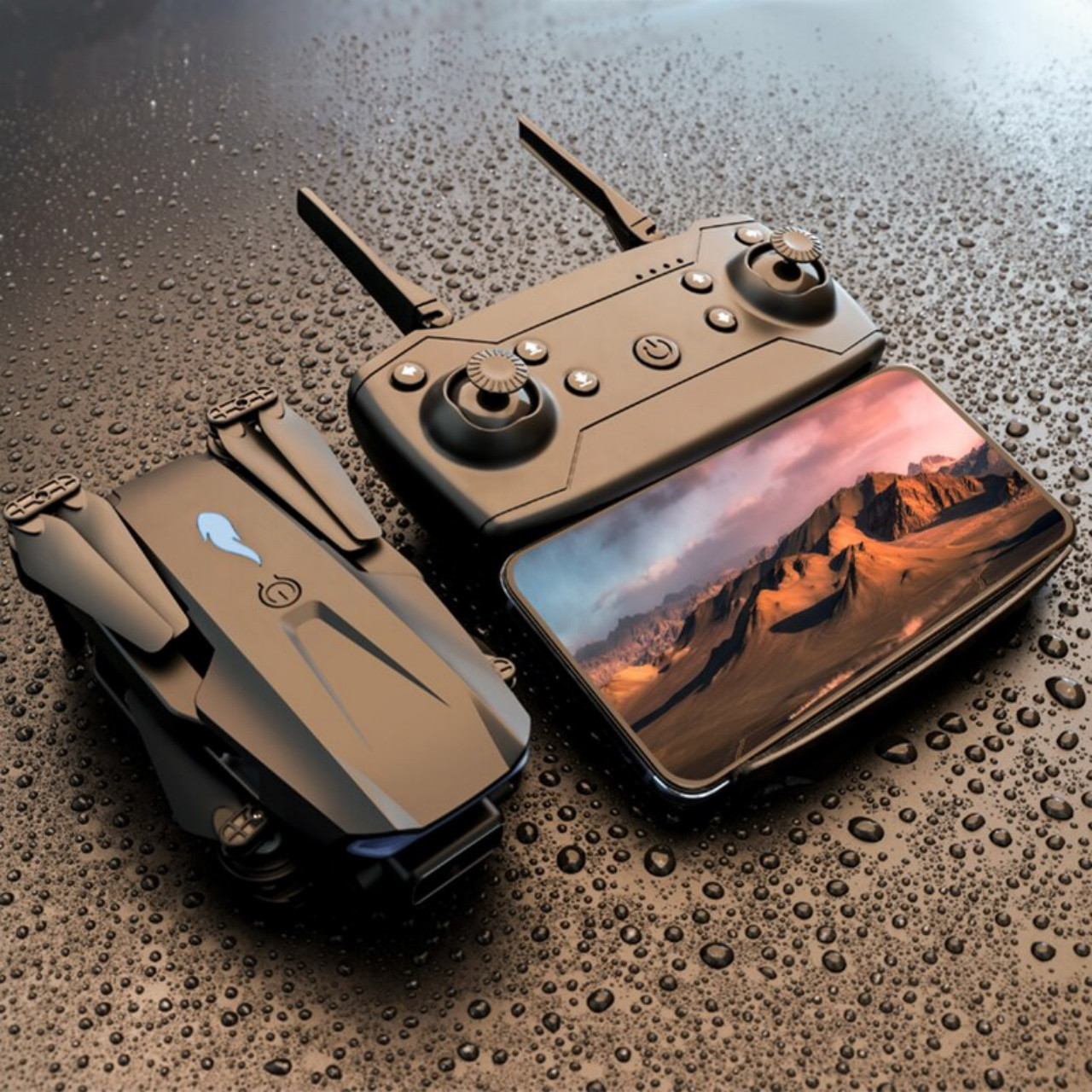 Складаний дрон з WiFi камерою S89 зручний літаючий квадрокоптер з вай фай камерою в кейсі, фото 1