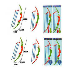 Лук A0002-03 45см, стріли-присоски 3шт, 2 види (кеглі, мішень) у кульку, 16-50-4см