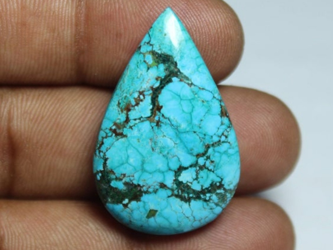 Бірюза 45 карат 31 х 20 х 6 мм, фото 1