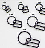 Фурнітура для білизни, "кільце", діаметр 15 мм, чорні. 1000шт/уп ., фото 3