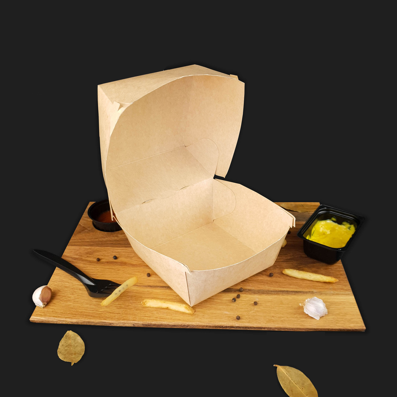 Коробка Крафтовая для Бургера, Картонная Коробка Пищевая, 120*120*120 ...