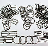 Фурнітура для бюстгальтера (купальників), гачки срібло, розмір 12 мм.
1000шт./упаковка., фото 3