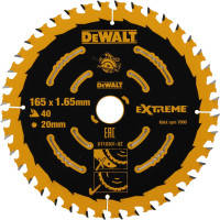 Диск пильный DeWALT EXTREME , 165 х 20, 40 z, ATB, 18 гр. (DT10301)