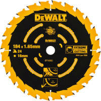 Диск пильный DeWALT EXTREME , 184х16, 24 z, ATB, 18 градусов, быстрий рез (DT10302)