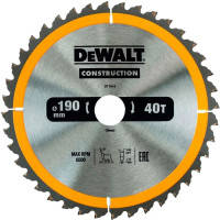 Диск пильный DeWALT СONSTRUCTION , 190 х 30 мм, 40 z, АТВ, 10 градусов (DT1945)